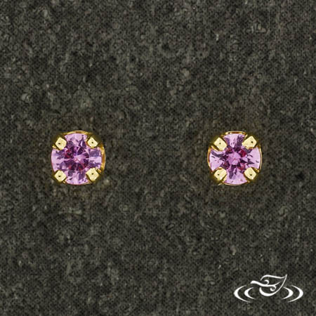 Pink Sapphire Stud Earrings