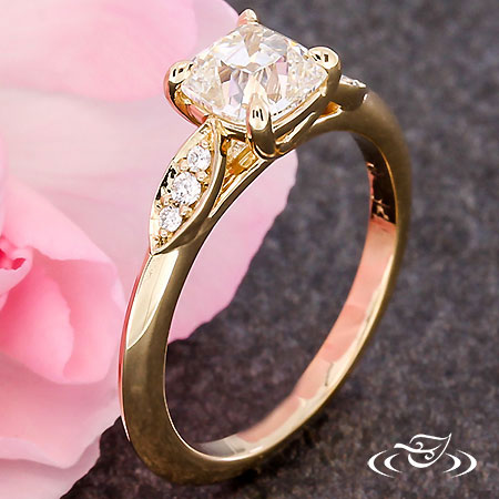 Golden Vintage Trellis Engagement Ring