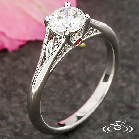 Leaf And Curl Engagement Ring.