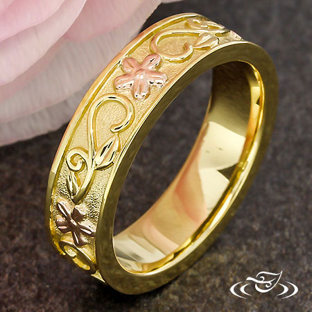 Two Tone Flower And Vine Band