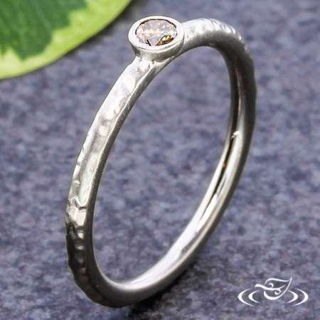 Stackable Rustic Diamond Ring