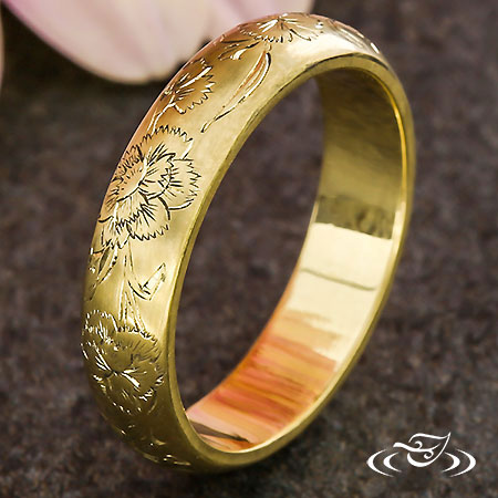 Carnation Engraved Ring