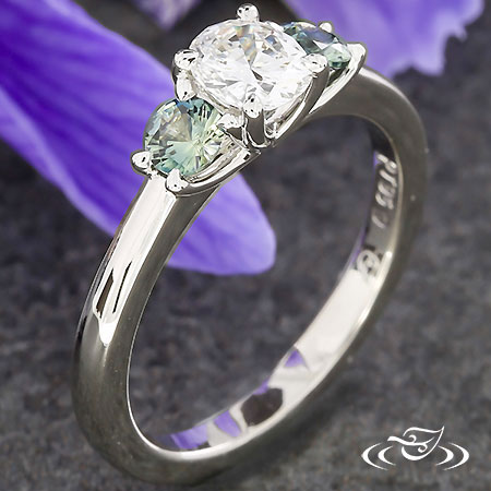 Montana Sapphire Three Stone Engagement Ring