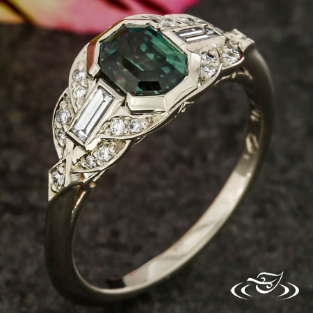 Vintage Emerald Cut Sapphire Engagement Ring