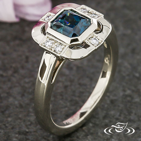 Radiant Blue Sapphire Engagement Ring