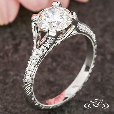 Platinum Trellis Split Shank Ring