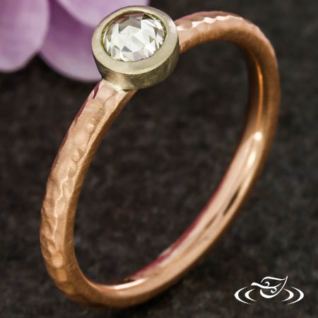Bezel Set Stackable Ring With Rose Cut Diamond