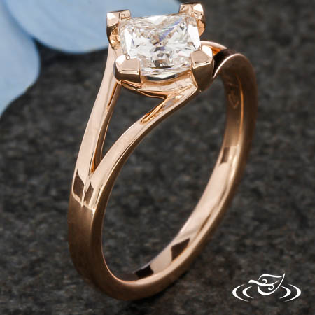 Kite Set Princess Cut Engagement Ring