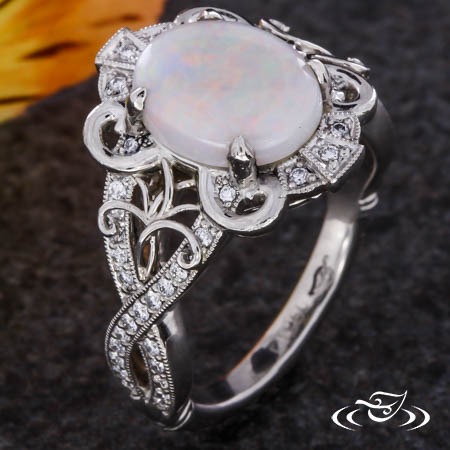 Art Nouveau Opal Engagement Ring