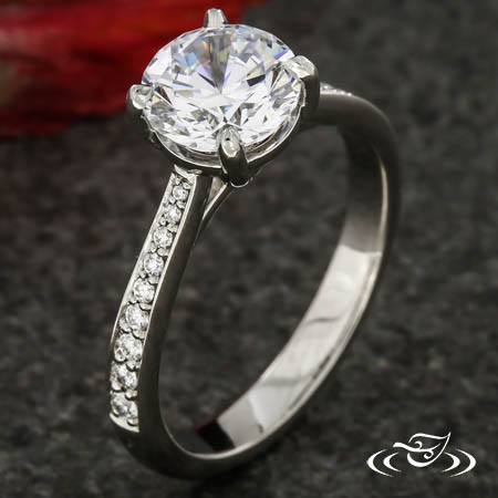 Platinum Reverse Taper Diamond Engagement Ring