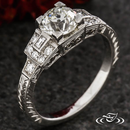 Platinum Antique Inspired Ring