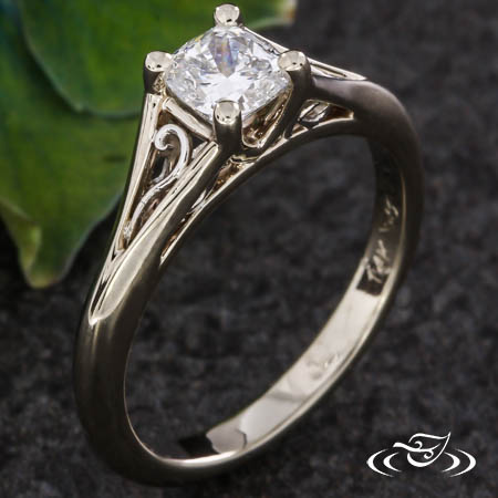 Platinum Filigree Engagement Ring