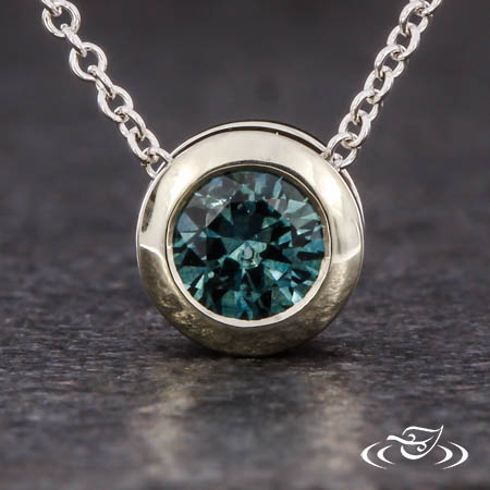 Bezel Set Montana Sapphire Necklace