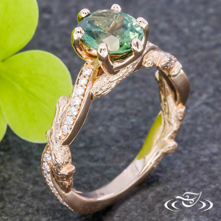 Montana Sapphire Rose Gold Twist Engagement Ring