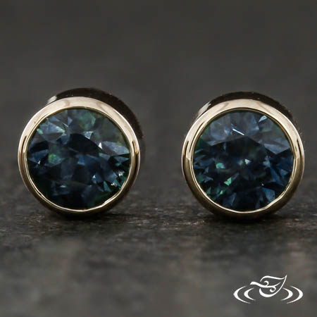 Bezel Sapphire Earrings