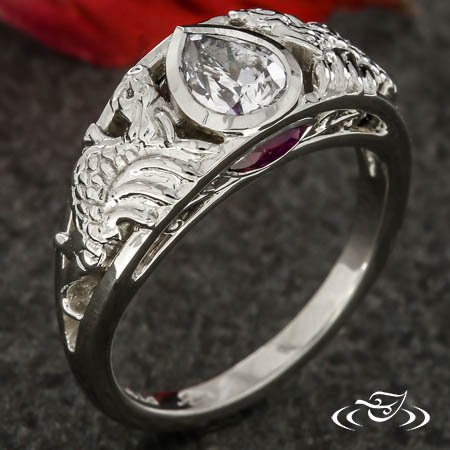 Dragon Pear Diamond Ring