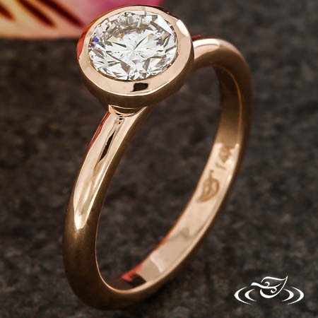 Contemporary Bezel Diamond Engagement Ring