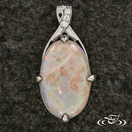 Opal Pendant With Diamond Accents