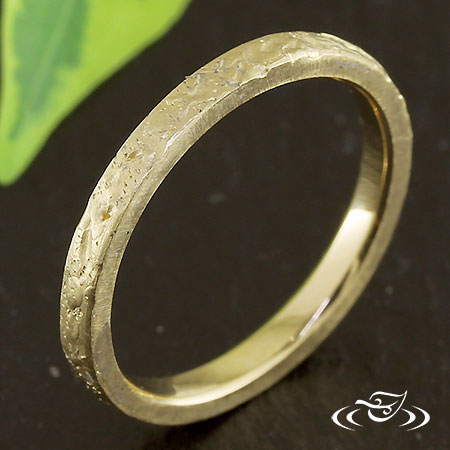 Rustic Yellow Gold Band