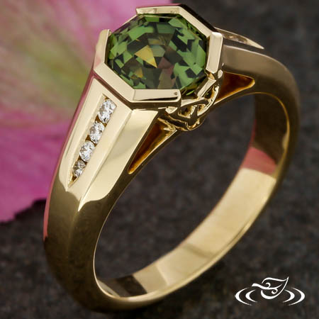 Partial Bezel Set Montana Sapphire Ring