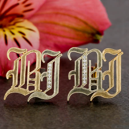 Two-Tone Initial Cufflinks 