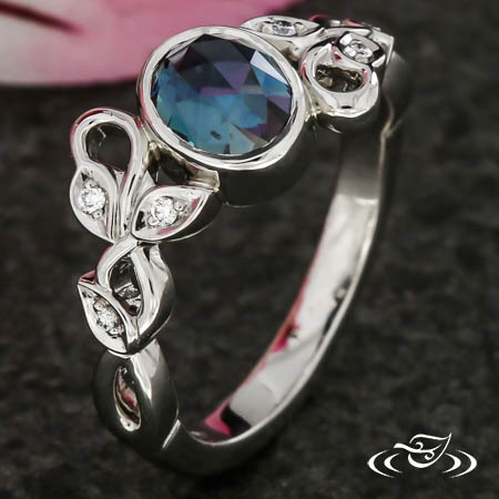 Leaf And Vine Sapphire Ring