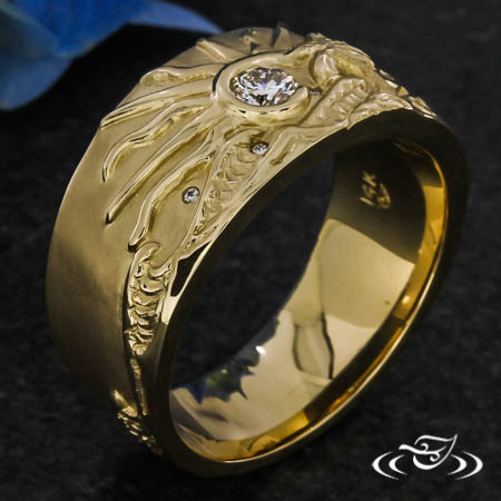 Carved Beach Theme Ring