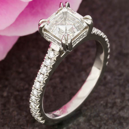 Hidden Halo With French Set Diamond Band