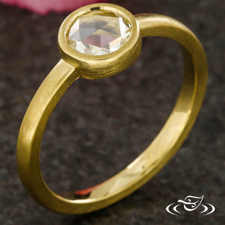 Modern Rose Cut Solitaire Engagement Ring