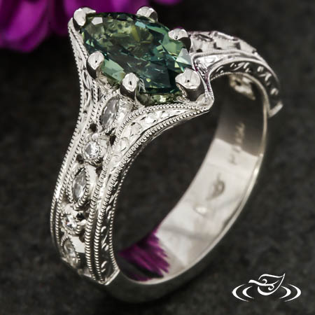 Platinum Antique Style Marquise Ring