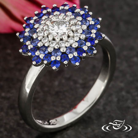 Diamond And Sapphire Ombre Ring
