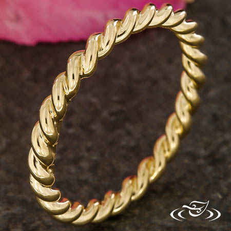 Twisting Golden Stackable Band