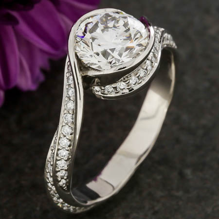 Platinum Pavé Wrap Engagement Ring