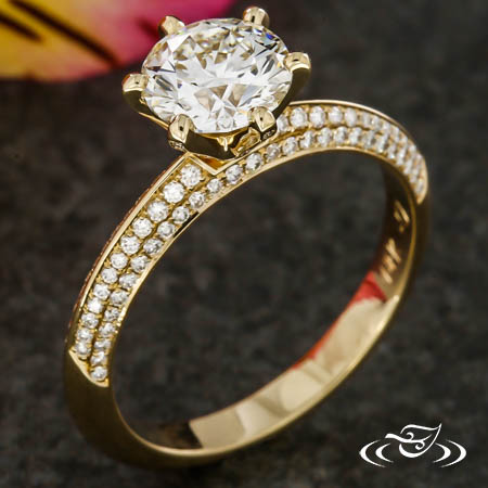 Golden Pavé Engagement Ring