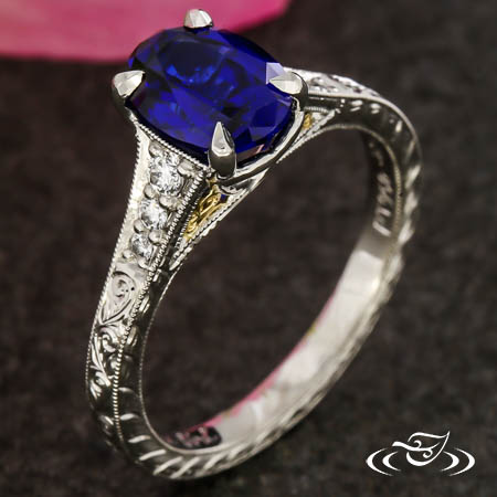 Sapphire Infinity Knot Engagement Ring