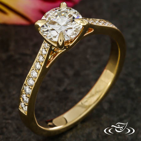 Diamond Accented Trellis Engagement Ring