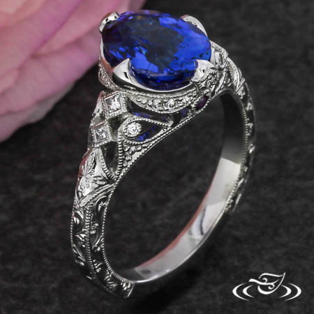 Edwardian Inspired Sapphire Engagement Ring