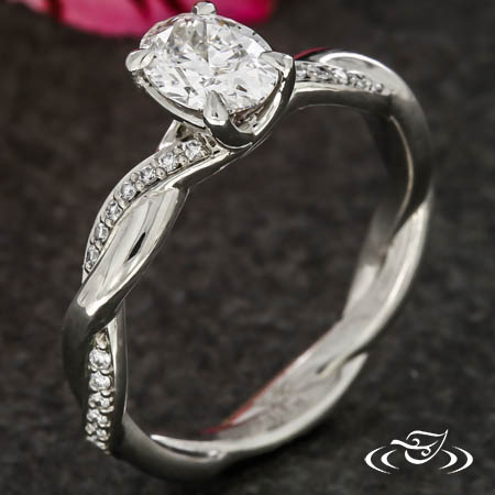 Oval Diamond Twist Engagement Ring