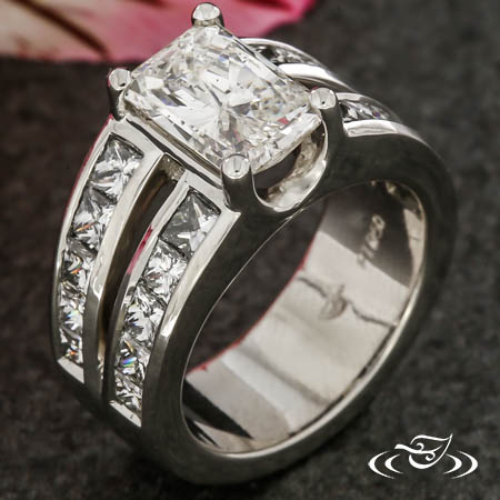 Wide Split Shank Diamond Ring