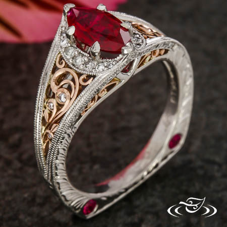 Marquise Ruby Engagement Ring 