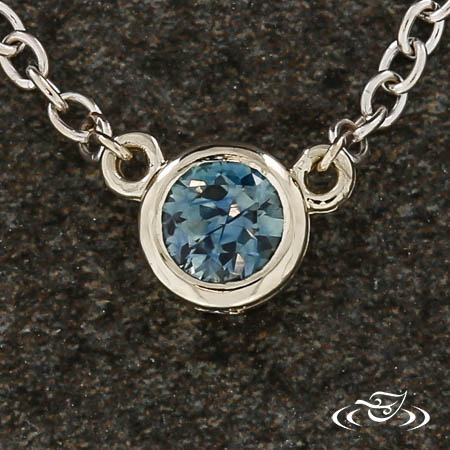 Bezel Set Montana Sapphire Pendant