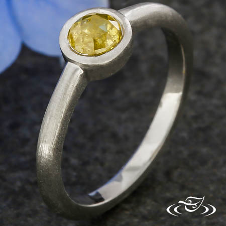 Rustic Yellow Diamond Ring
