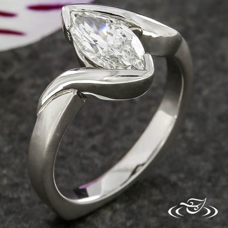 Platinum Wrap Set Marquise Ring