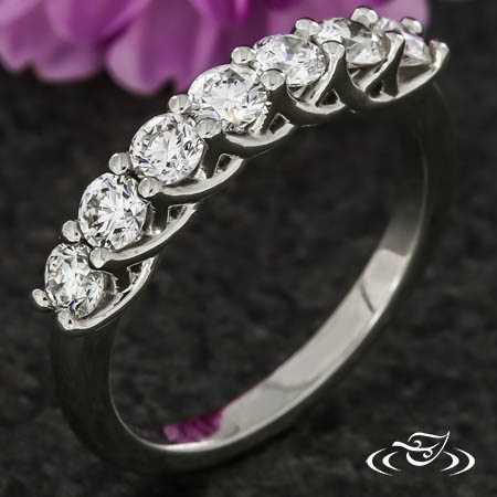 Platinum 7 Stone Cushion Cut Diamond Band – Long's Jewelers