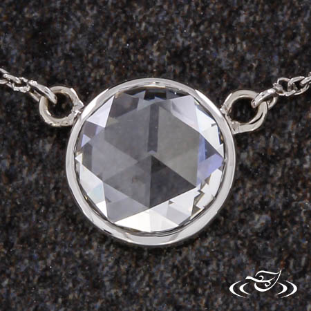 Rose Cut Diamond Bezel Set Necklace