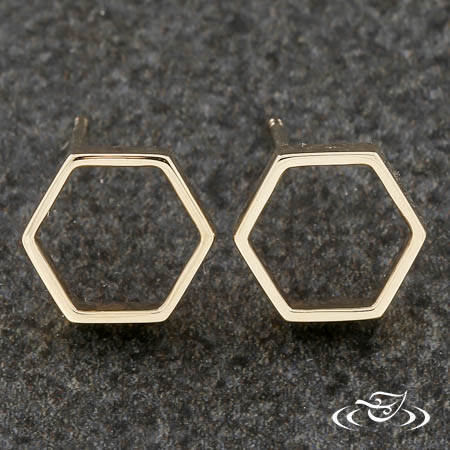 14Ky Honeycomb Stud Earrings
