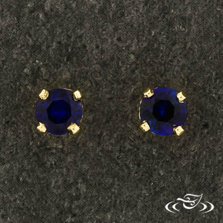 Ceylon Blue Sapphire Stud Earrings