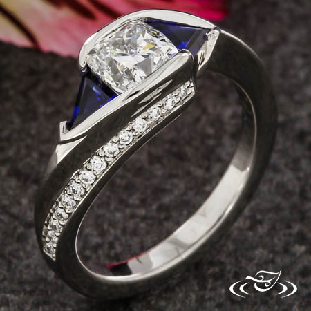 Diamond And Sapphire Trillion Wrap Ring