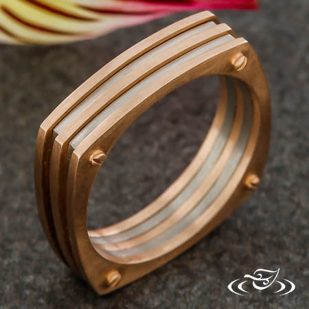 Layered Square Two-Tone Band
