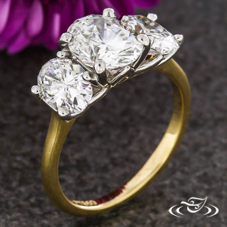 Oval Three-Stone Engagement Ring